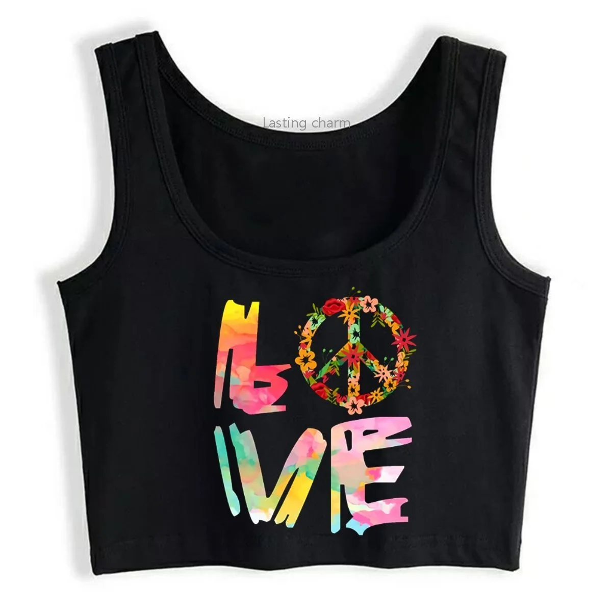 

Hippy design top graphics fashion of female harvest will see crew top tank neck