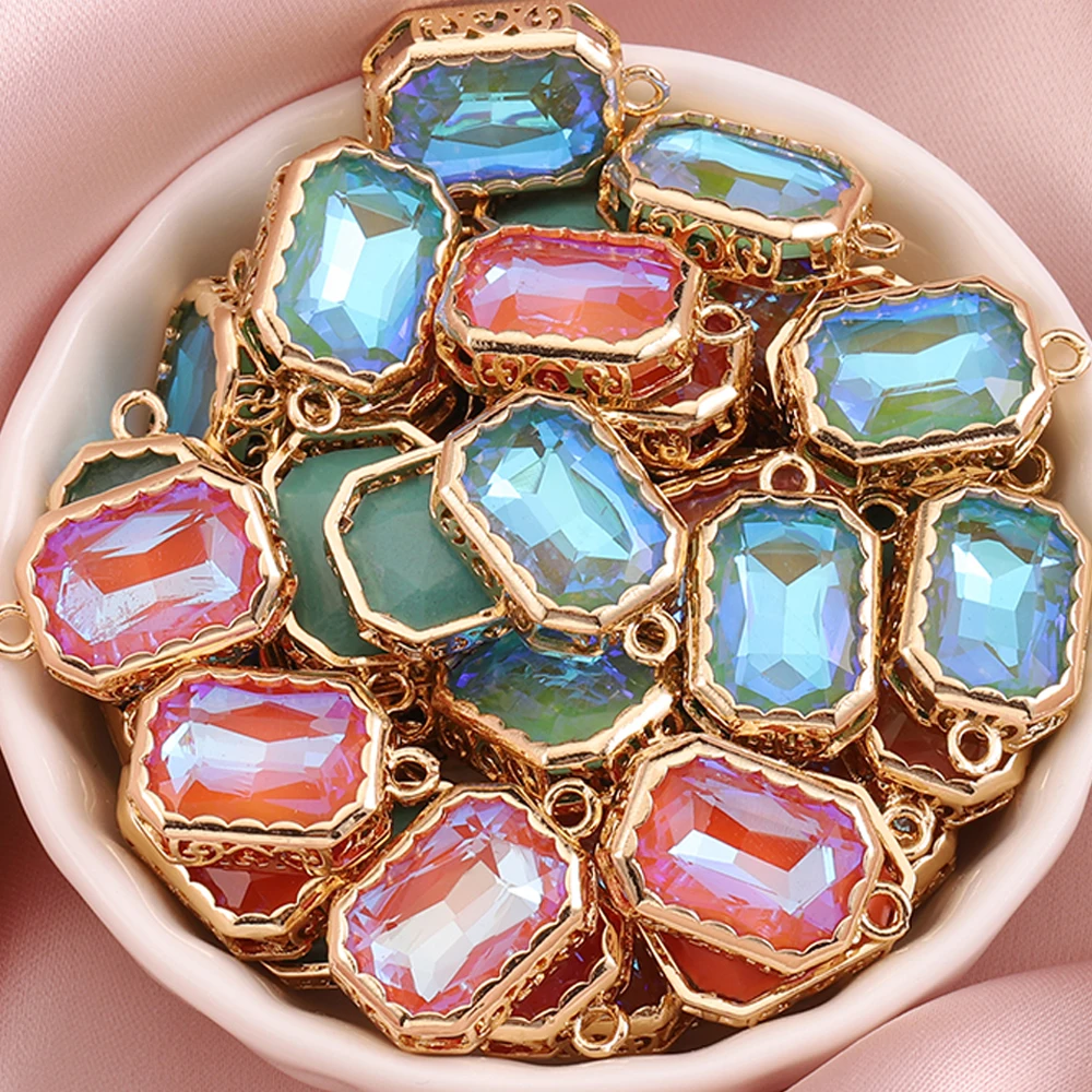 

5 шт., подвески-кристаллы золотого цвета