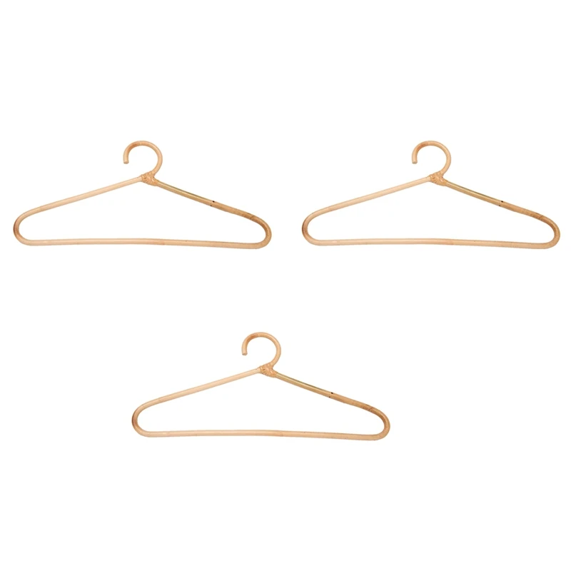 

3X Rattan Clothes Hanger Style,Garments Organizer,Rack Adult Hanger,Room Decoration Hanger For Your Clothes.