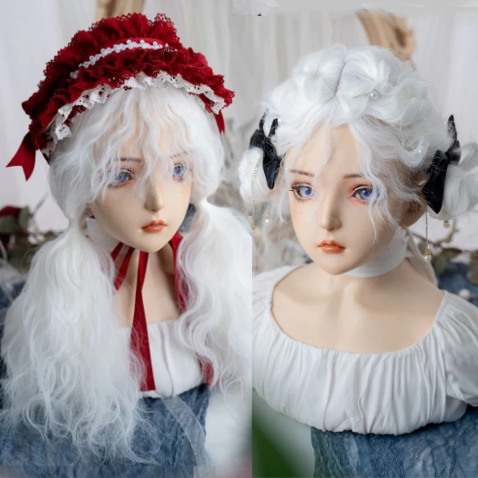 

Парик HOUYAN из Синтетических Длинных вьющихся волос, белый парик для ролевых игр, парик Лолиты, Женский термостойкий парик из синтетического ...