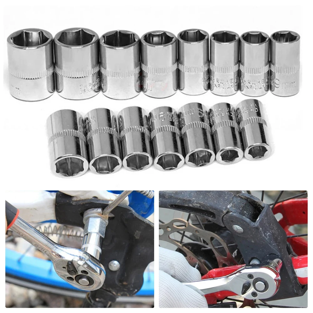 

1pc 4-14mm 1/4in Head Hex Keys Socket Wrench Metric Double End Hexagons Sleeve Adapter Wrench Ratchet Spanner Tool Parts