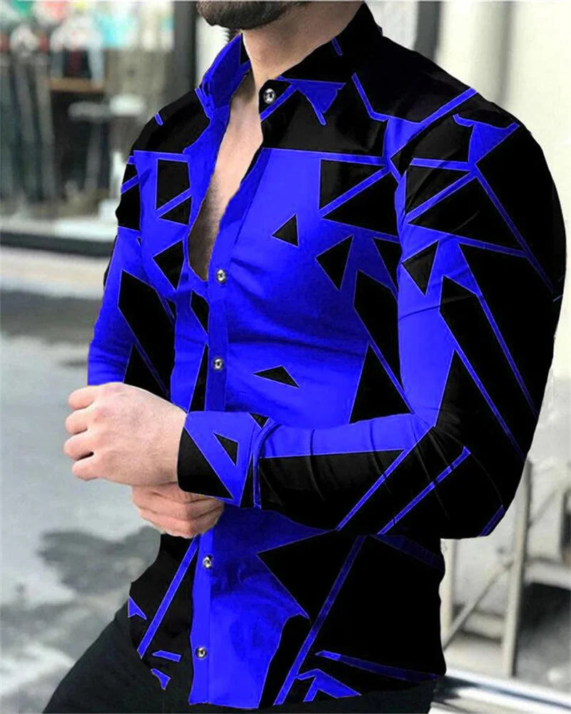 

2023 High Quality Fashionable Men's Shirts Button Up Shirts Casual Designer Printed Long Sleeve Tops Men Lapel Men Tops