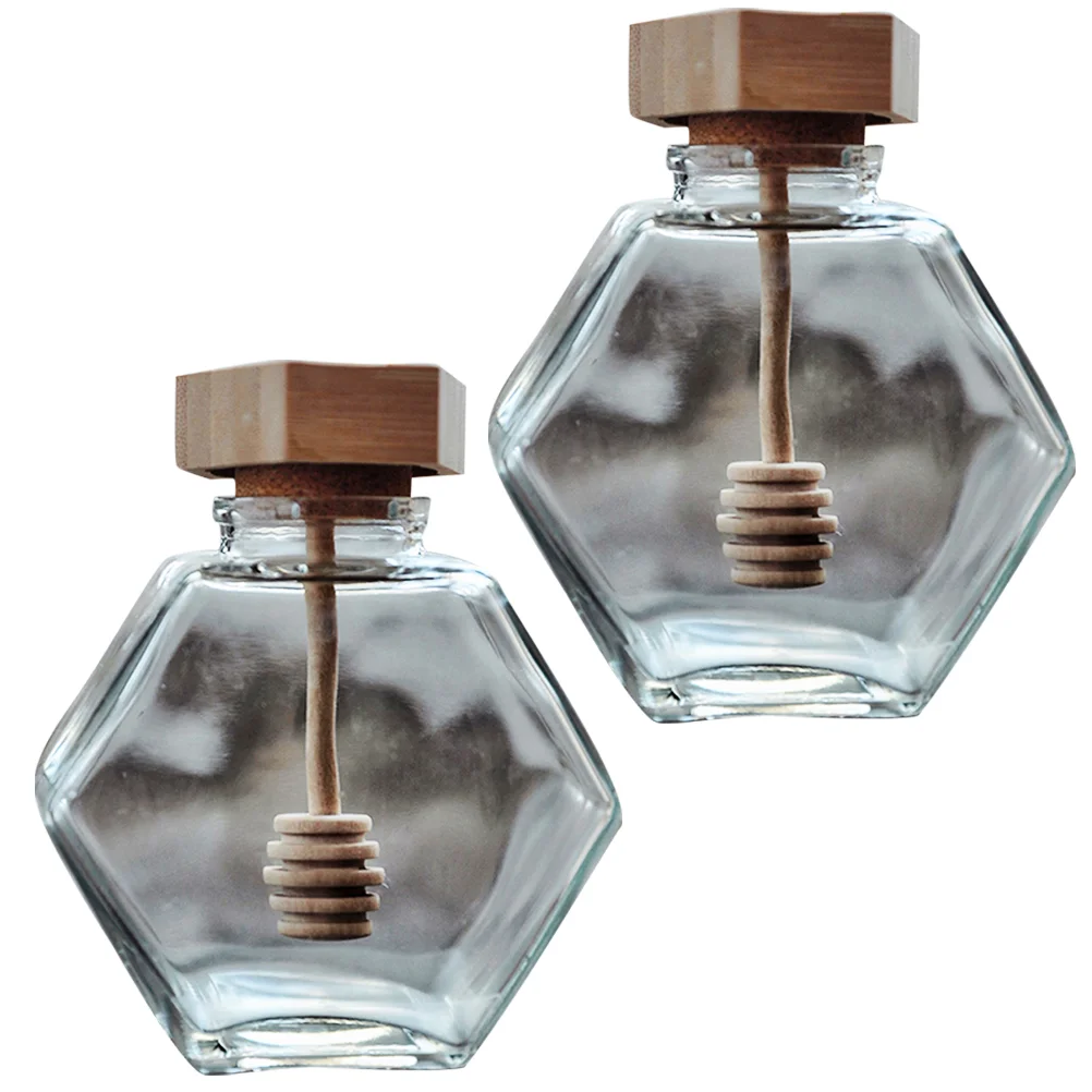 

Hexagon Shape Pot Cork Lid Glass Jar Jar and Dipper Set Jar and Dipper Set Glass Jar with Lid