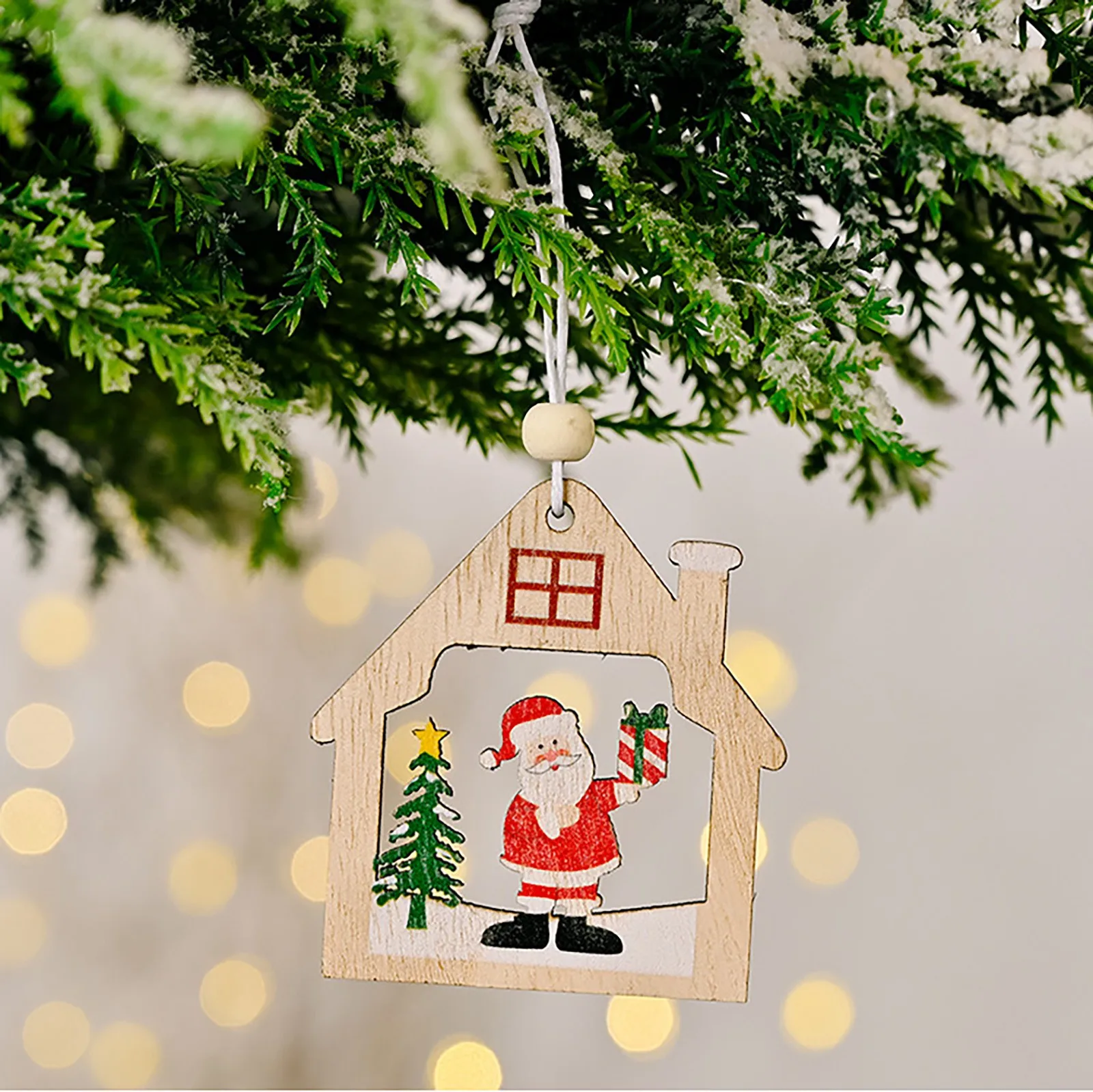 

12 шт., деревянные подвески для ёлки