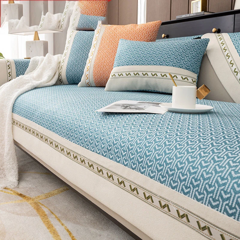 

Защитная накладка для мебели, украшение для гостиной, однотонный чехол для дивана, нескользящий чехол для дивана, полотенце для украшения г...