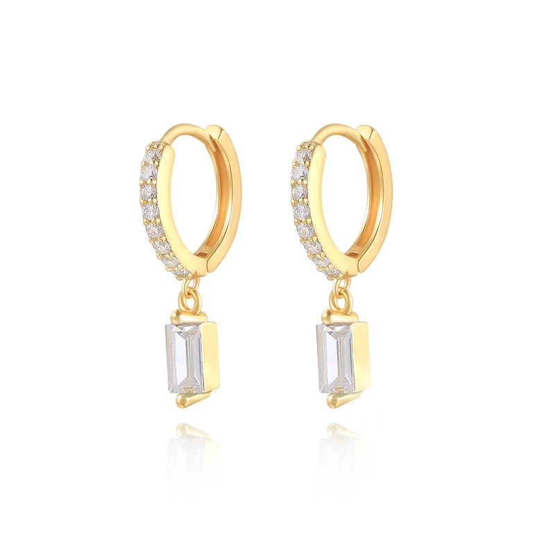 

Bohemia Piercing Colorful Zircon Pendants Luxury Dangler Earring for Women Fashion Jewelry Pendientes Ins Same Aretes Party Gift
