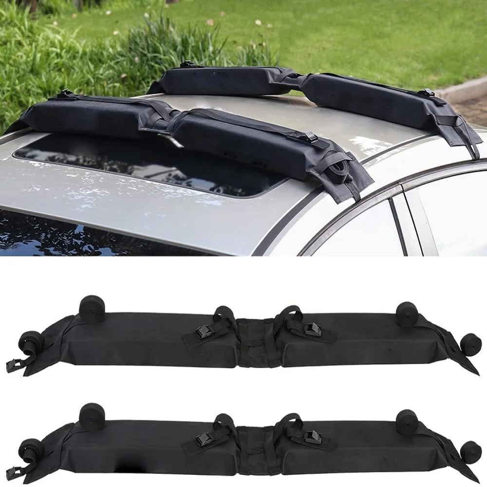 

Universal Auto Soft Car Roof Rack Outdoor Rooftop Luggage Carry Load 60kg Baggage Easy Fit Removable 600D Oxford PVC Roof Racks