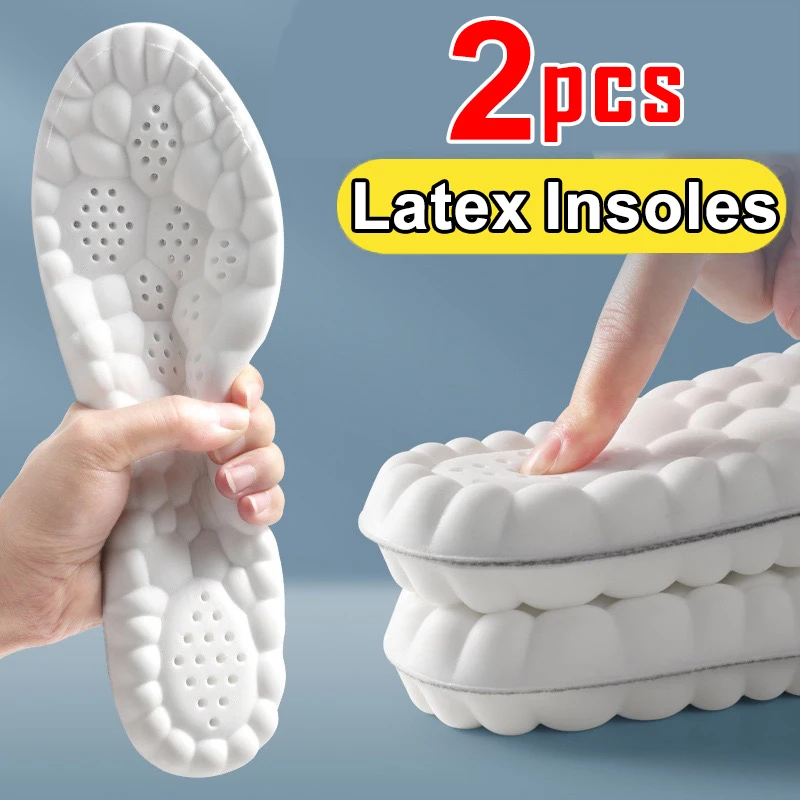 Latex Sport Insoles for Men Women Soft High Elasticity Insole Running Shoes Pad Deodorant Orthopedic Arch Support Insert Cushion