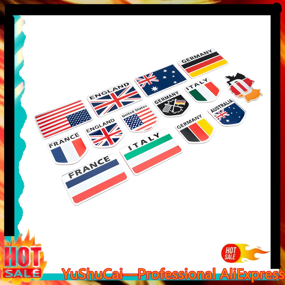 

Самоклеящаяся 3d-наклейка с национальным флагом, автомобильная наклейка, значок, эмблема из алюминиевого сплава, водонепроницаемая, маслост...