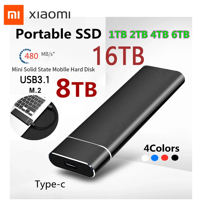 

Xiaomi Original SSD High-speed 2TB 4TB 8TB 16TB SSD External Mobile Solid State Drive USB 3.1 Typc-C HDD For Laptop Computer
