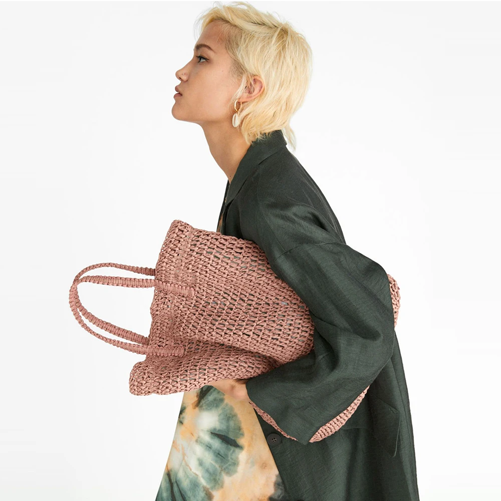Bohemian Beach Bags for Women Shoulder Bag 2022 Luxury Brands Woven Straw Bag Tote Women Designer Handbags Rattan Shopper Purses
