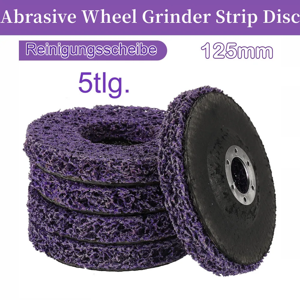 HLZS-5Pcs Abrasive Wheel Grinder Strip Disc 125 mm Poly Strip Disc Wheel Paint Rust Removal Clean for Angle Grinder Removal
