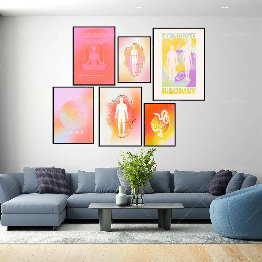 Плакат Halo градиентный ретро-плакат ценная цитата ретро-зернистый градиент