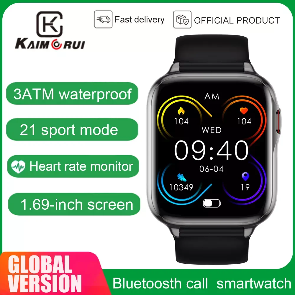 

LW46 Smart Watch Bluetooth Call 1.69" 3ATM Waterproof Heart Rate monitor Women Men Smartwatch 2022 For Android ios