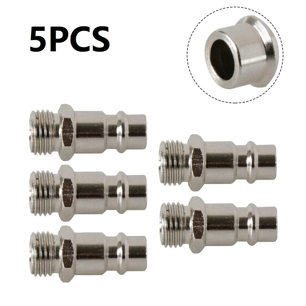 5pcs Euro Air Line Hose Fitting Quick Release Euro Compressed Air Line Coupler Connector Fitting 1/4in BSP Male Thread