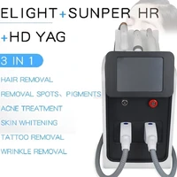 2022 new trend 3 in 1 portable multifunction beauty machine laser hair tatoo removal machine iplrfnd yag laser machine