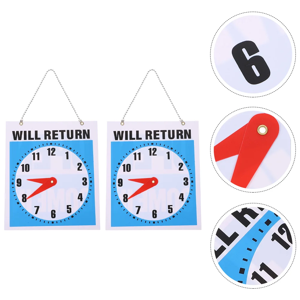 

Plastic Tags Business Instruction Label Clock Design Will Return Pendant Square Shape Wall Decor Office