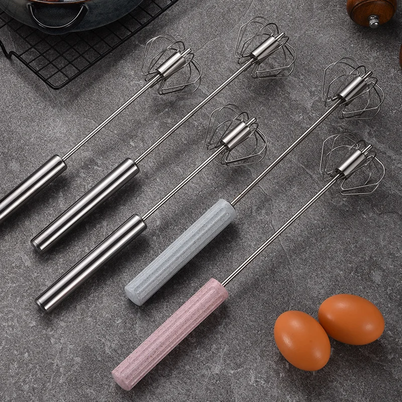

Полуавтоматический венчик из нержавеющей стали, домашние Инструменты для выпечки, ротационный ручной миксер для взбивания крема, яиц и других жидкостей