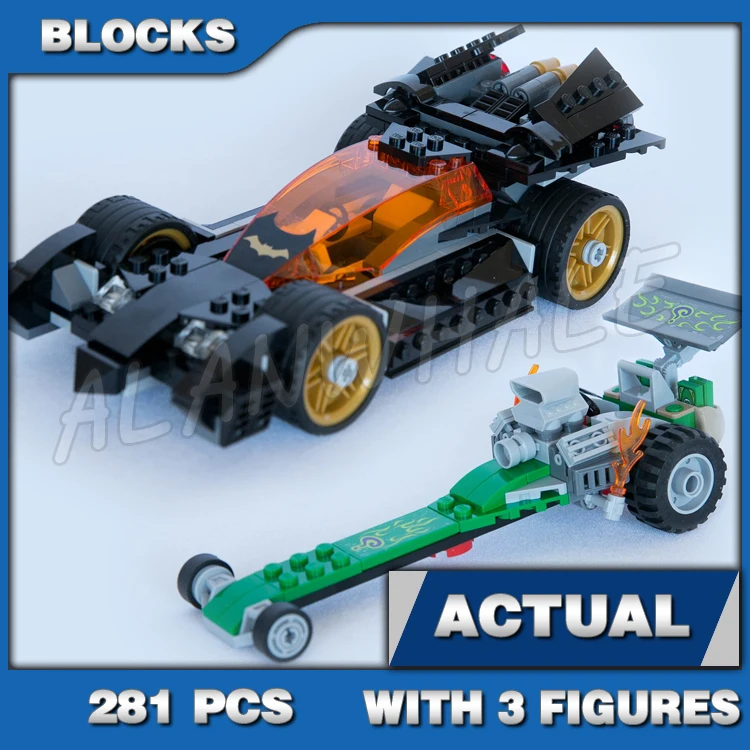 281 шт. Super Fighter Riddler Chase Бэтмобиль Dragster Flash Gotham 10227 Набор строительных блоков