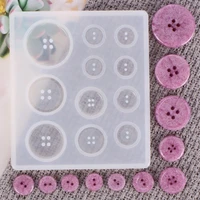 hot new diy silicone mold resin button diy handmade resin mold with hole pendant button clay epoxy pendant for keychain supplies