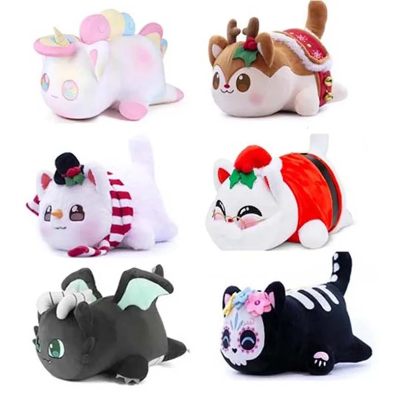 

2022 New Cute Meow Meows Plush Doll Soft Coke Burgers Bread Tucker Cat Plushsleeping Pillow Aphmau Plush Kids Gifts Toy