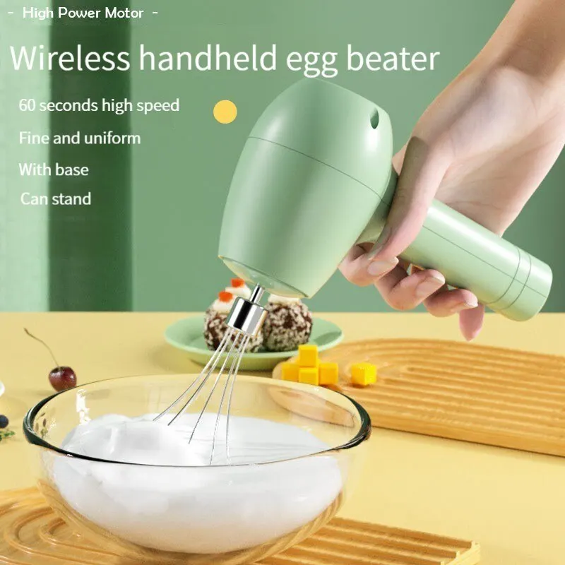 

Wireless Portable Electric Food Mixer 3 Speeds Automatic Whisk Dough Egg Beater Baking Cake Cream Whipper Kitchen Tool