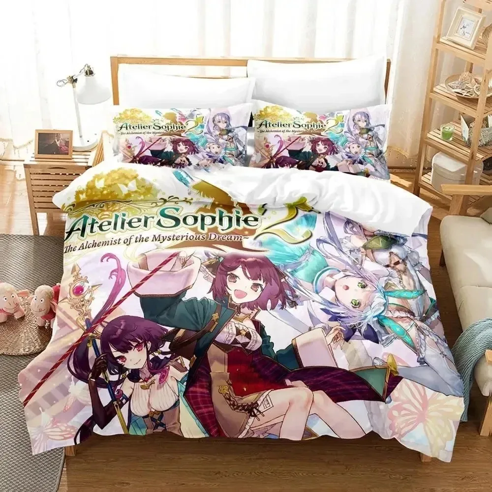 3D Print Anime Atelier Sophie Bedding Set Duvet Cover Bed Quilt Pillowcase Comforter king Queen Size