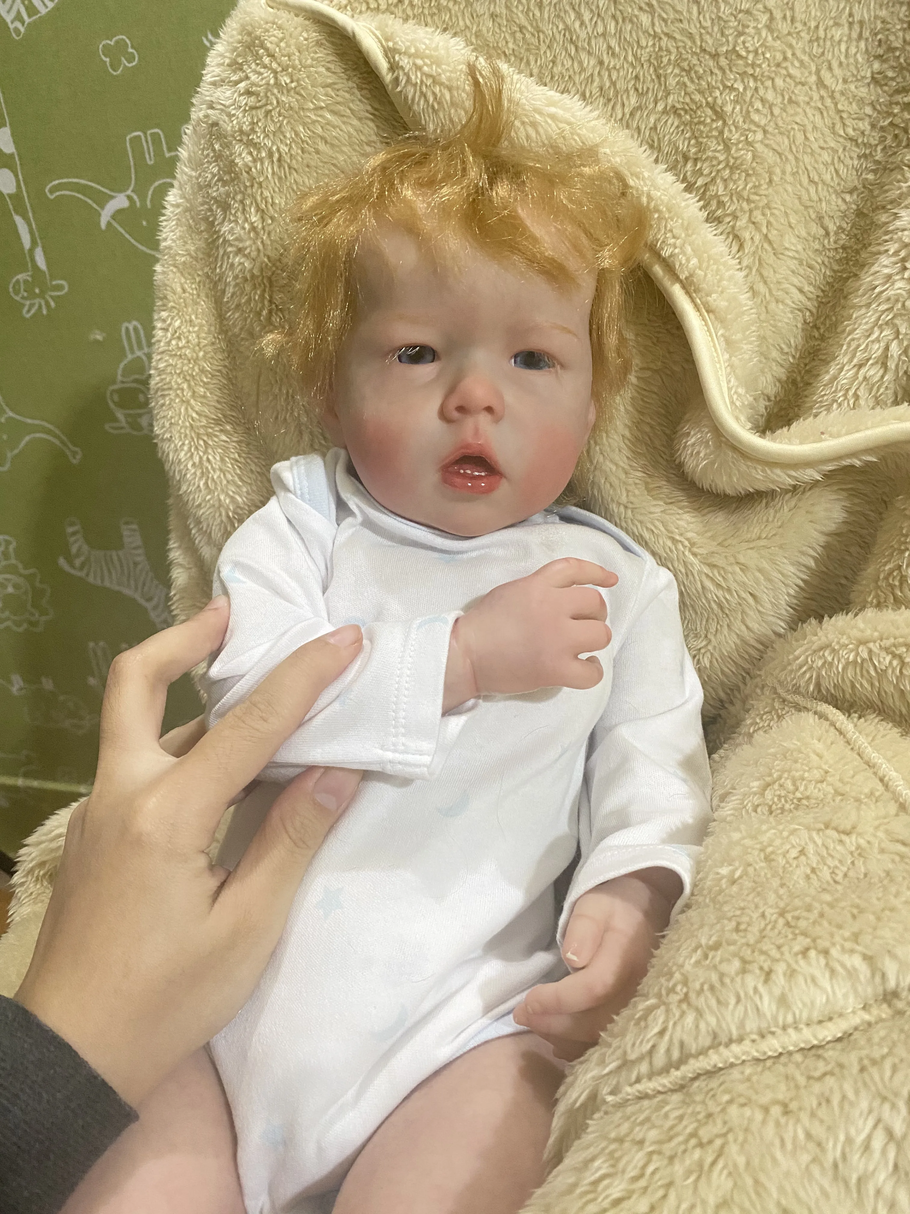 

Кукла-реборн с имплантированными волосами, 52 см, 100%