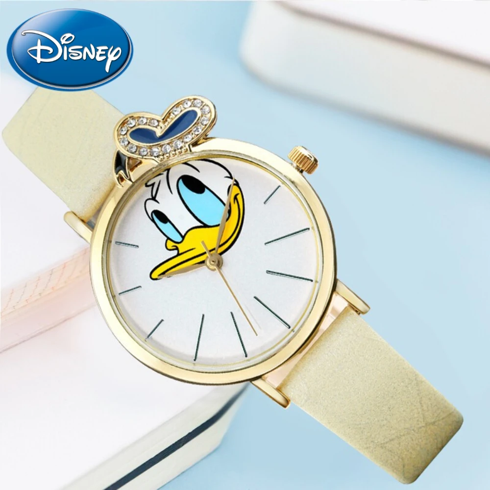 Disney Gift With Box Donald Duck Cartoon Lady Woman Fashion Casual Quartz Watch Waterproof Teen Clocks Relogio Feminino enlarge