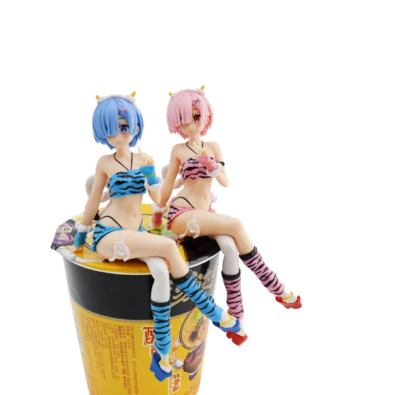 

New 16CM Anime Figure Re:Life In A Different World From Zero Rem Ram Leopard Bikini sexy Girl PVC Action Collection Model gifts