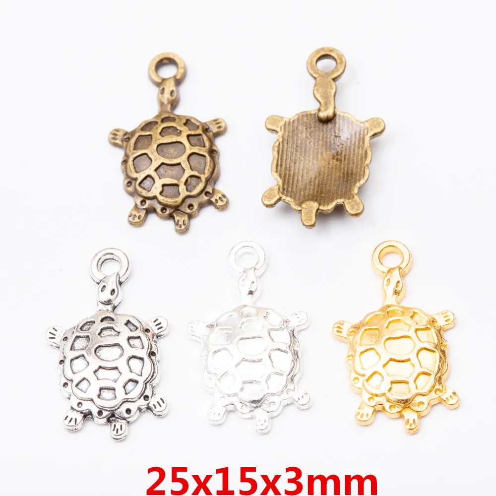 

80pcs tortoise Craft Supplies Charms Pendants for DIY Crafting Jewelry Findings Making Accessory 684