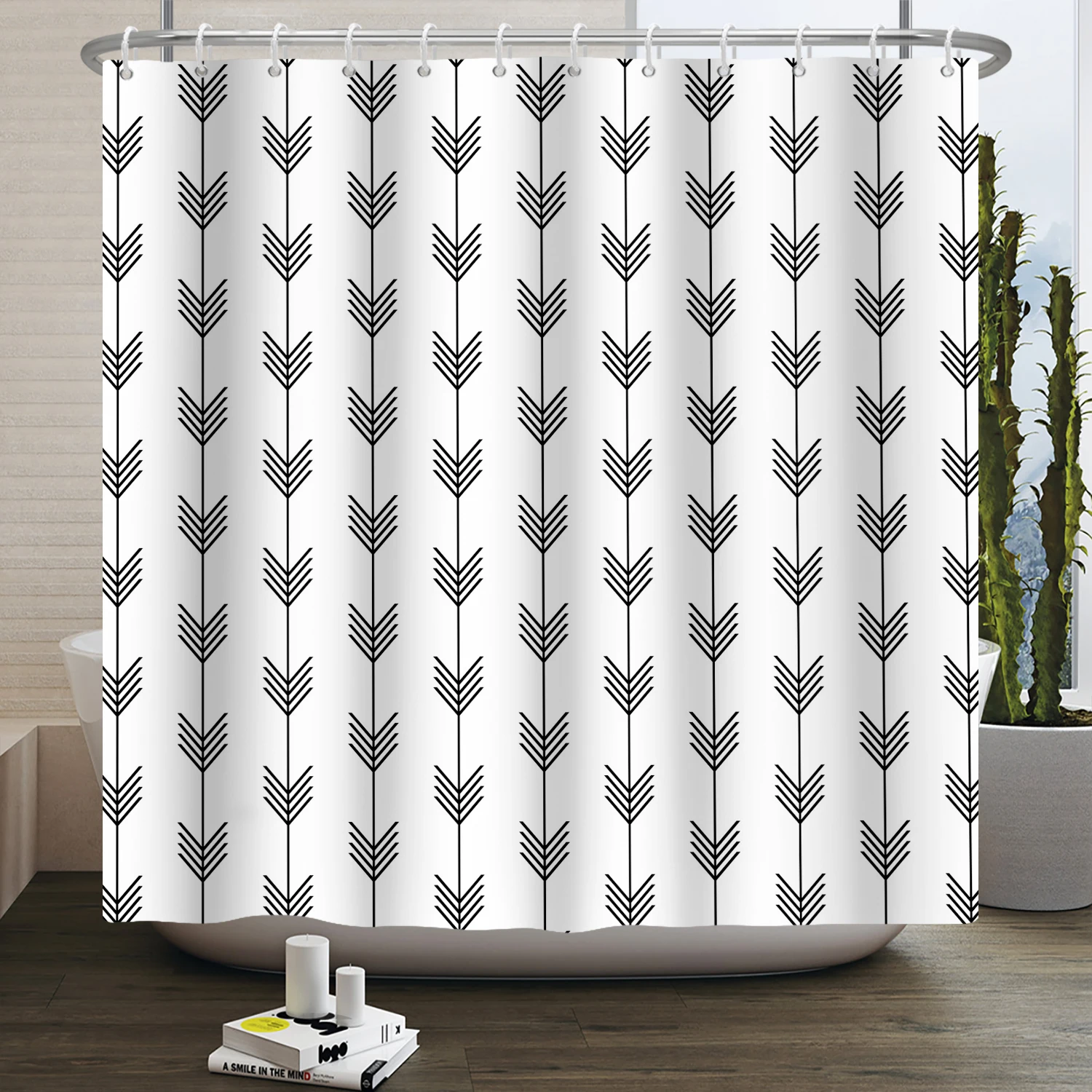 

Modern Simple White Shower Curtains Polyester Waterproof Fabric Bathroom Curtain Hotel Bathroom Decoration Curtain With Hooks