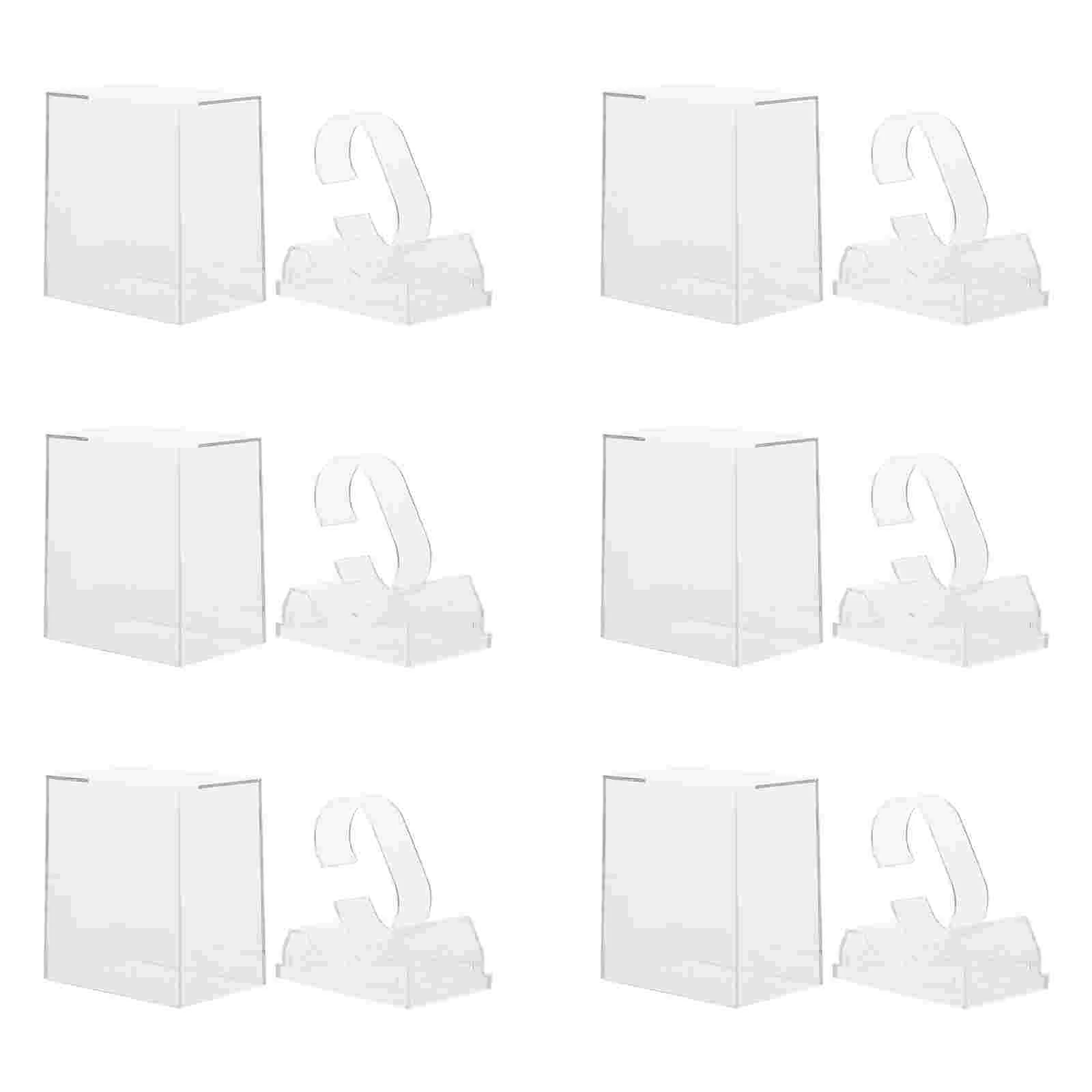 

6Pcs Children Watch Packaging Boxes Watch Storage Display Boxes (Transparent)
