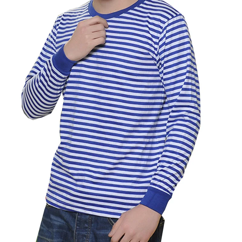 Детская футболка с длинными рукавами мужская полосатая толстовка круглым