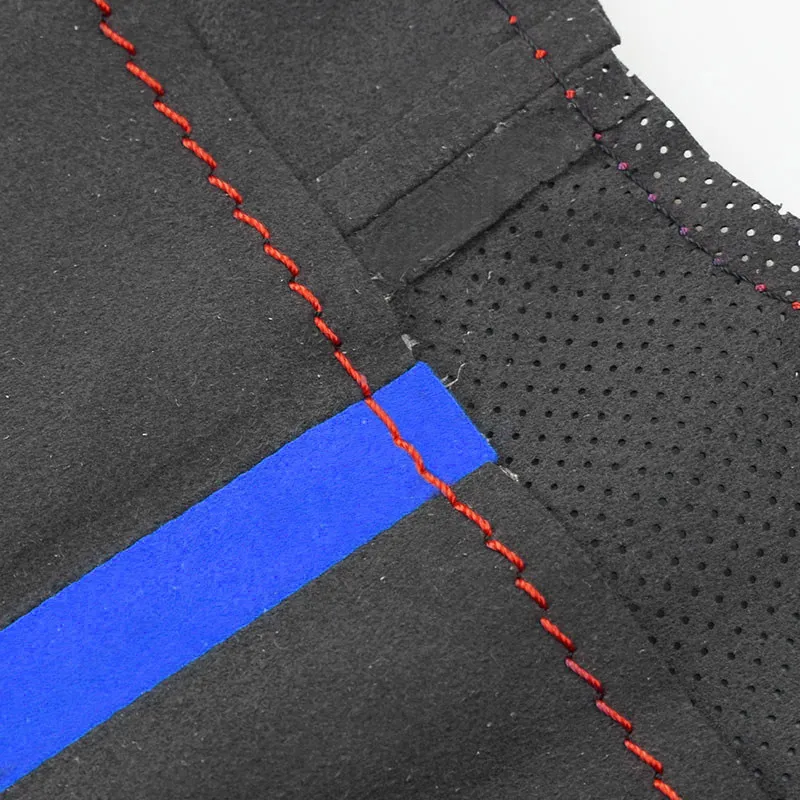 Для BMW M Sport E82 E87 E88 M3 E90 E92 E93 2008-2013 X1 E84 2011 Φ замшевая отделка с синей полосой