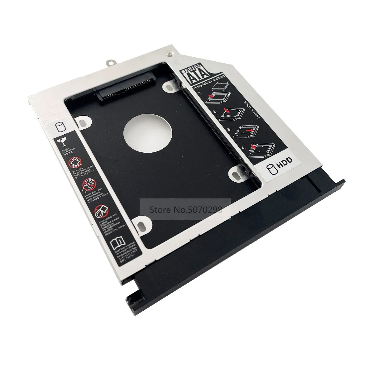 

with Bezel Front Cover Faceplate + Bracket 2nd SATA 3.0 2.5" Hard Drive HDD SSD Optical Caddy for Acer Aspire E5-572G E5-572