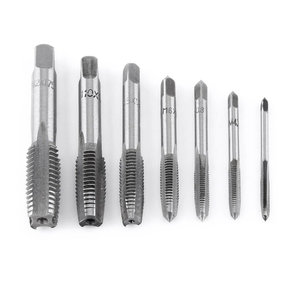 

7pcs Metric Thread Steel Tap Tapping Tool M3, M4, M5, M6, M8, M10, M12 Thread