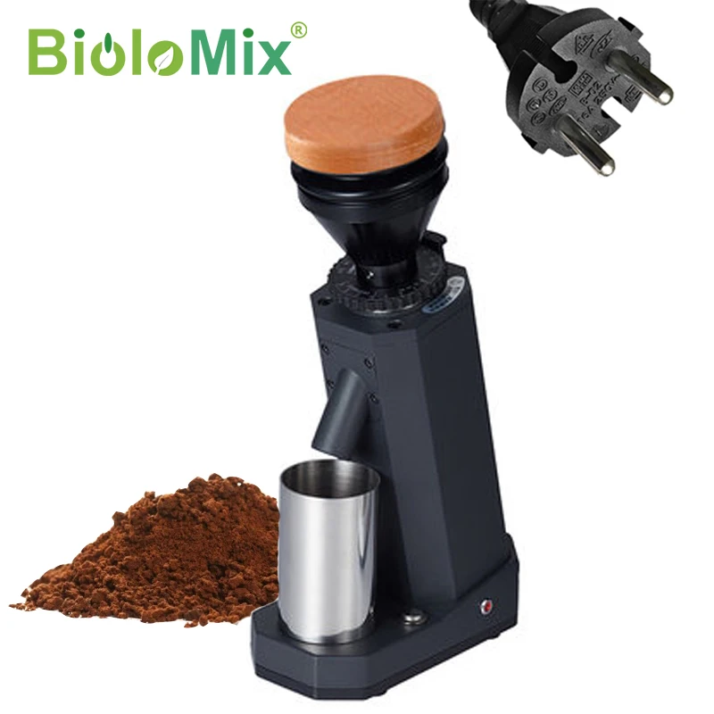 

BioloMix Electric Coffee Grinder, Titanium Alloy Household Conical Burr Grinder, Cone Knife Grinder, Portable Coffee Grinder