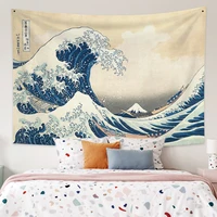 japanese ukiyo e tapestry hippie great wave kanagawa wall hanging psychedelic living room decor table cover yoga bed sheet mets