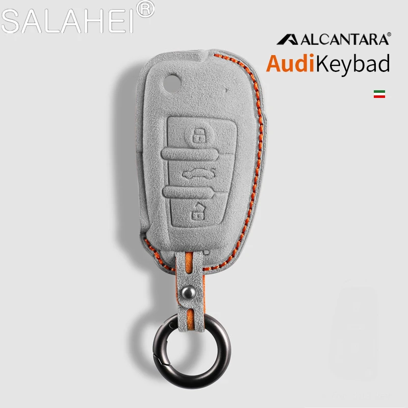

Car Remote Key Case Cover Shell For Audi A4 B9 A5 A6 8S 8W Q5 Q7 S4 S5 S7 TT TTS TFSI RS Alcantara Keycase Protect Fob Keyless