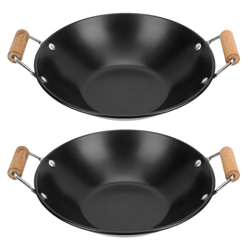 

Pan Wok Pot Cooking Stir Fry Grilling Stainless Skillet Kitchen Bottom Flat Seafood Sauce Pots Metal Stovetop Steel Pasta Cooker