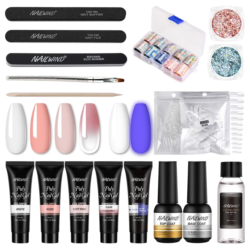 

NAILWIND Nail Gel Polish Set Semi Permanent Nail Polish Manicure Kit UV Varnish Poly Nail Gel For Extension Arcylic Esmatles