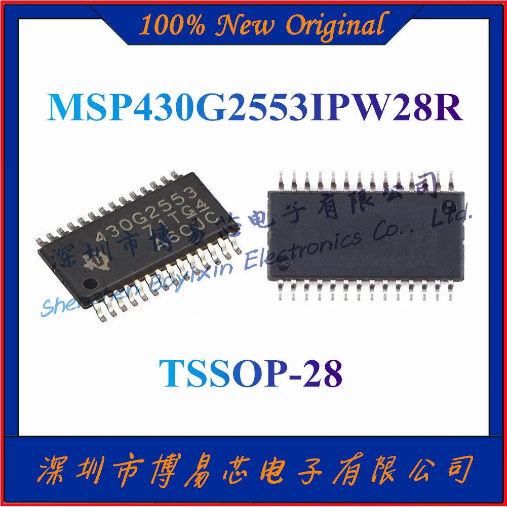 MSP430G2553IPW28R MSP430G2553IPW28 16 МГц MCU с флэш-памятью 16 Кб, 512B SRAM, компараторами, UART, SPI, I2C и таймерами