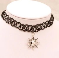 gothic elastic 90s cn henna tattoo choker hot stretch boho necklace black retro