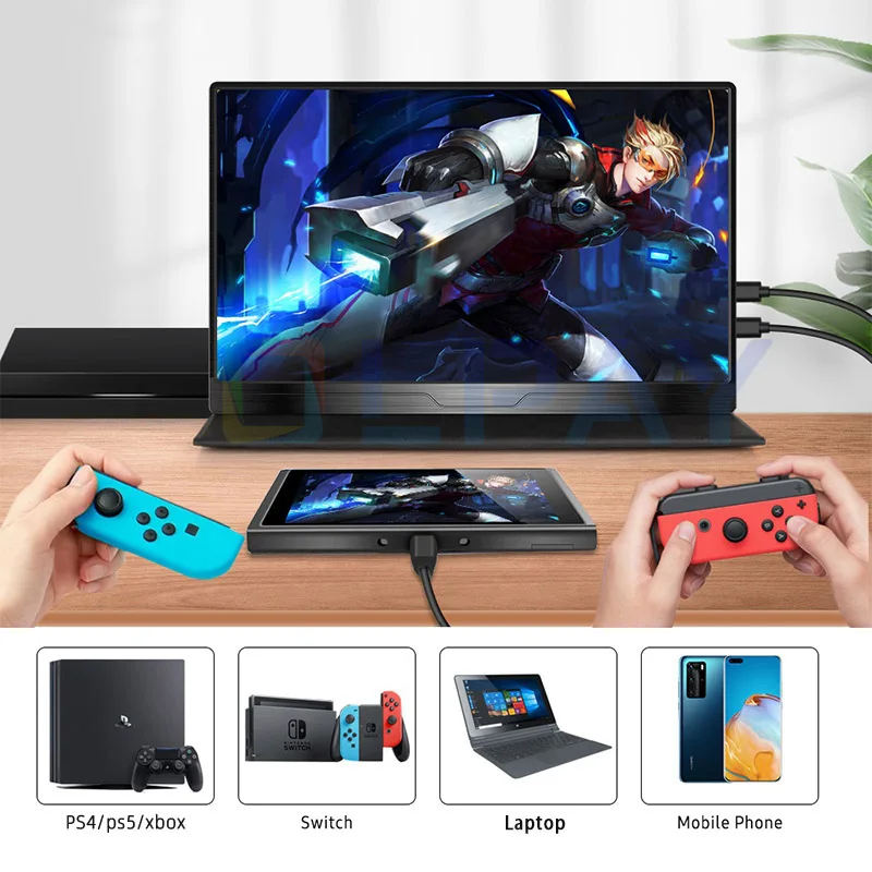 Портативный монитор 10 8 дюйма игровой компьютер типа c HDMI двойной динамик дисплей