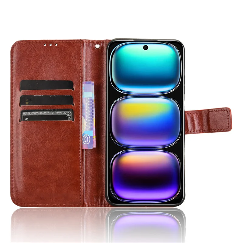 Роскошная кожаная искусственная кожа Crazy Horse для Infinix Smart 9 4G X6532 подходит