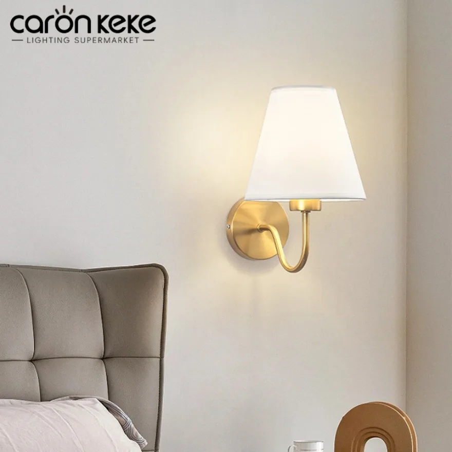

Светодиодный настенный светильник в стиле ретро E27, минималистичный тканевый декоративный светильник для спальни, отеля, прикроватный кабинет, домашний светильник