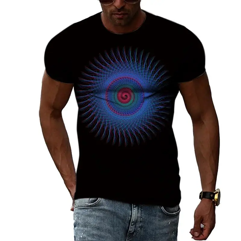 

Summer Fashion Multidimensional Stereo T-Shirts For Men Casual 3D Print Tees Hip Hop Personality Round Neck Short Sleeve Tops
