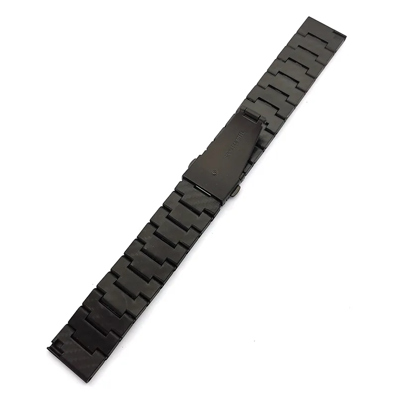 20MM 22MM Plastic Steel Plastic Carbon Fiber Pattern Light And Hard Black Watch Strap