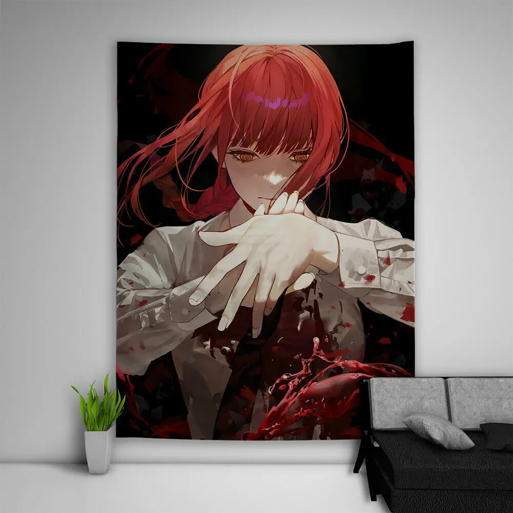 

FBH Kawaii Room Decor Tatsuki Fujimoto Chainsaw Man Anime Tapestry Wall Hanging Cute Girl Aesthetics Art Poster Decoration Home